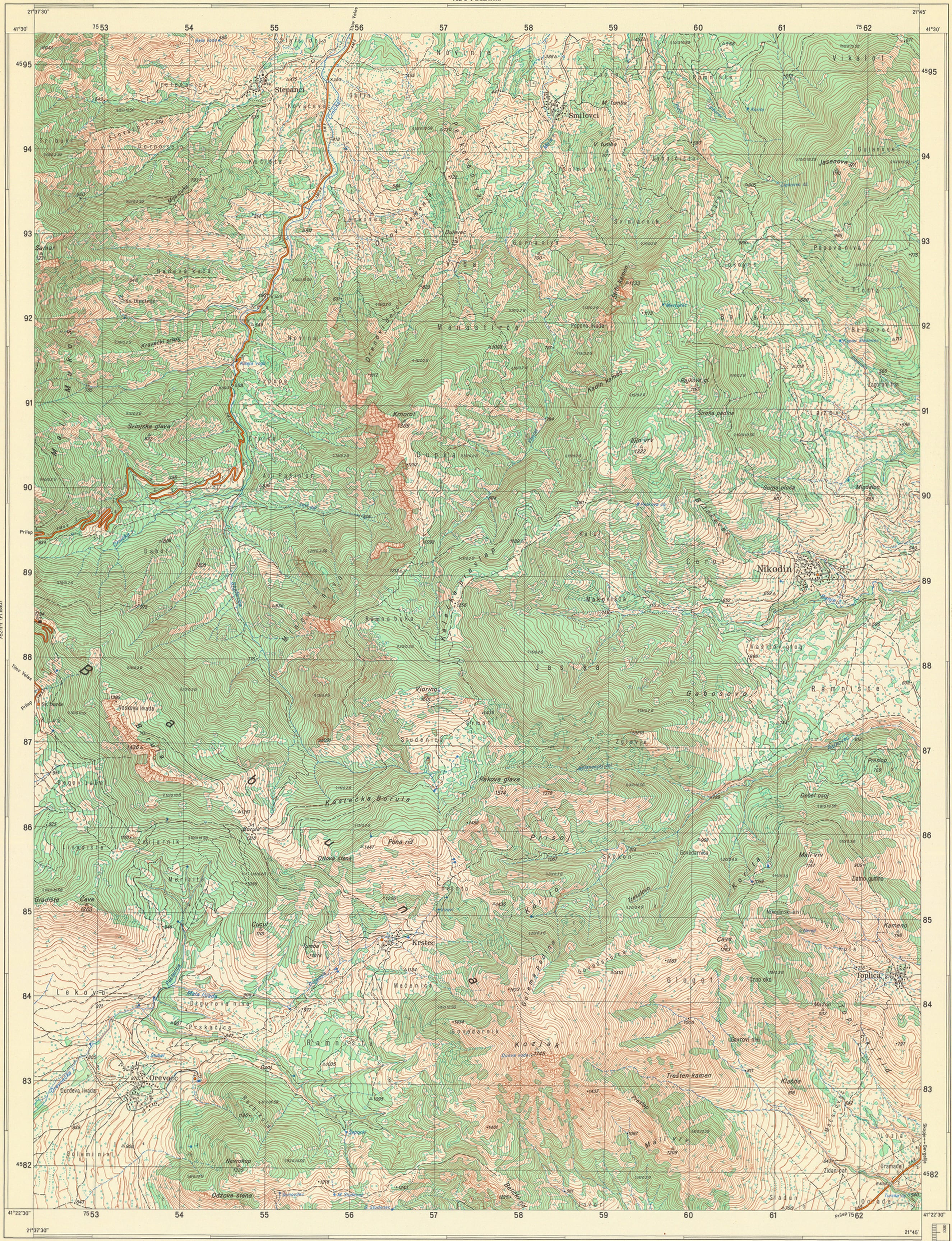  topografske karte makedonije 25000 JNA  Prilep